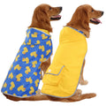 Reversible Dog Raincoat Hooded Slicker Poncho Rain Coat Jacket for Small Medium Large Dogs Yellow Ducks XXL